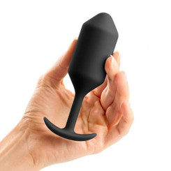 B-Vibe Snug Plug 3 Weighted 6.34 ounces Black Best Sex Toy
