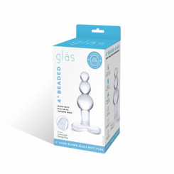 4 In Beaded Glass Butt Plug W/ Tapered Base by Electric / Hustler Lingerie
