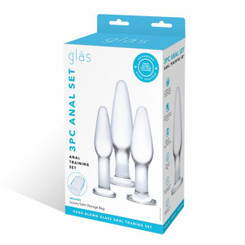 Glas 3 Piece Glass Anal Training Set Clear Adult Sex Toy