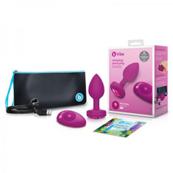 B Vibe Vibrating Jewel Plug Pink Ruby S/m