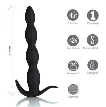 Mason Silicone Anal Plug Remote Control Black by Maia Toys