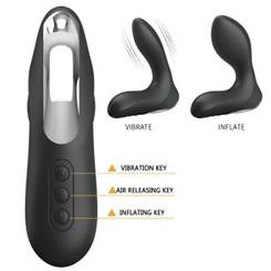 Pretty Love Anal Stimulator Inflatable 12 Function Black by Liaoyang Baile Health Care