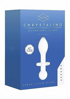 Chrystalino Rocker White Glass Butt Plug Adult Toy