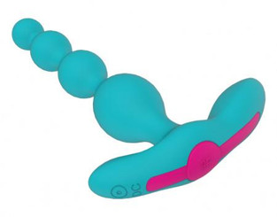 Femmefunn Funn Beads Vibrating Anal Beads Turquoise Blue Best Sex Toy