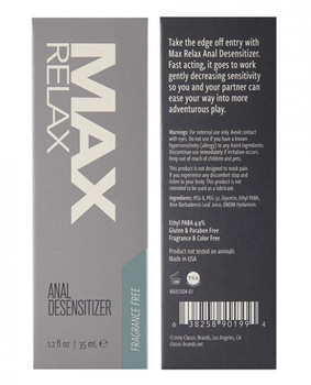 Max Relax Anal Desensitizer 1.2 fluid ounces Best Sex Toys