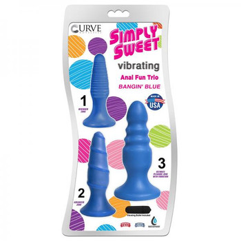Simply Sweet Vibrating Anal Trio Blue Adult Toys