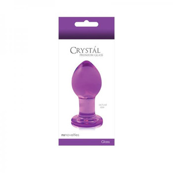 Crystal Premium Glass Plug Medium Purple Adult Sex Toy