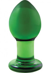 Crystal Premium Glass Medium Butt Plug Green Adult Sex Toys