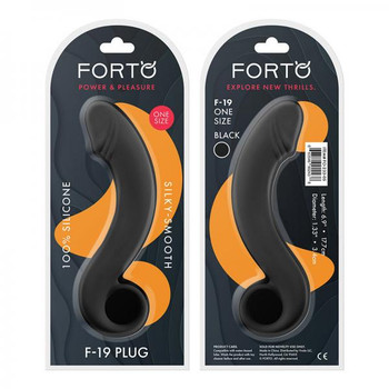 Forto F-19: 100% Silicone Plug Black Adult Sex Toy