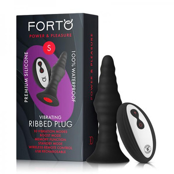 Forto Vibe Ribbed Plug W/remote Sm Blk by Vvole LLC