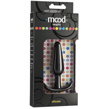 Mood Medium Black Silicone Butt Plug by Doc Johnson