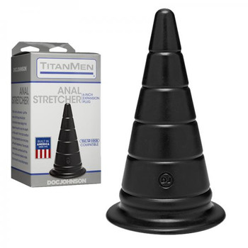 Titanmen Anal Stretcher 6 Inches Expansion Plug Black by Doc Johnson