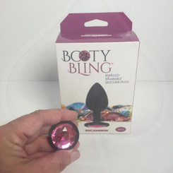 Booty Bling Small Black Plug Pink Stone Sex Toys