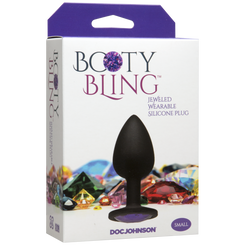 Booty Bling Small Black Plug Purple Stone Adult Sex Toy