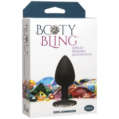 Booty Bling Small Black Plug Silver Stone Adult Sex Toys