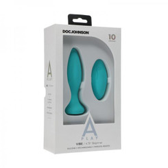 A-play Vibe Beginner Rechargeable Silicone Anal Plug With Remote Teal