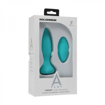 A-play Thrust Adventurous Rechargeable Silicone Anal Plug With Remote Teal Sex Toy