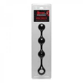 Kink By Doc Johnson Anal Essentials Weighted Silicone Anal Balls - black Best Adult Toys