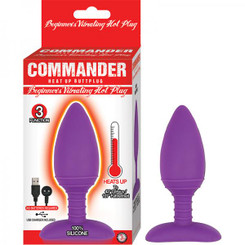 Commander Beginner Vibrating Hot Plug Heating Magnetic Charging 3 Function Waterproof Purple Adult Toy