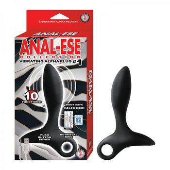 Anal-ese Collection Vibrating Alpha Plug #1 - Black Adult Sex Toy