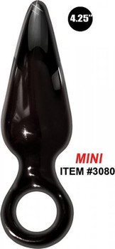 Anal Fever Mini Ass Glass Pleasure Plug Black Adult Sex Toys