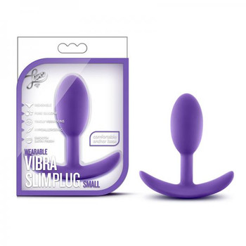 Luxe - Wearable Vibra Slim Plug - Small - Purple by Blush Novelties