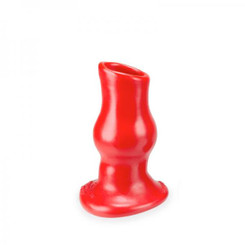 Oxballs Pig Hole Deep-1, Hollow Plug, Small, Red by Blue Ox Designs, Oxballs