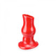 Oxballs Pig Hole Deep-1, Hollow Plug, Small, Red by Blue Ox Designs, Oxballs