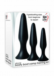 Booty Boot Camp Training Kit 3 Butt Plugs Black Adult Toys