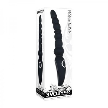 Evolved Magic Stick Anal Beads Silicone Black Adult Sex Toys