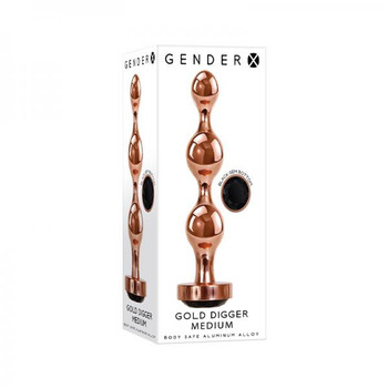 Gender X Gold Digger Medium Plug Rose Gold/black Best Sex Toys