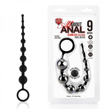 All About Anal Silicone Anal Beads 9 Balls Black Best Sex Toys