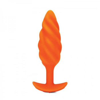 B-vibe Swirl Texture Plug Orange Adult Sex Toys