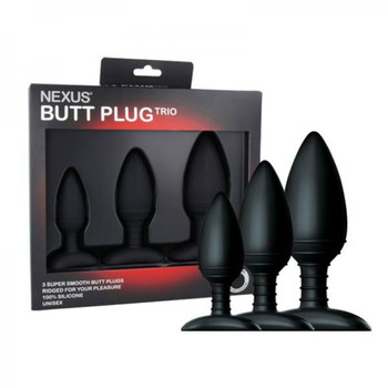 Nexus Butt Plug Trio 3 Butt Plugs Black Best Sex Toys