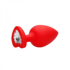 Diamond Heart Butt Plug - Extra Large - Red Adult Toy