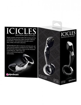 Icicles No 46 Glass Butt Plug Black by Pipedream Products
