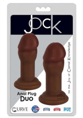 Jock Anal Plug Penis Head Duo Chocolate Adult Sex Toys