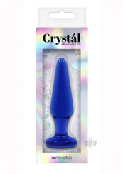 Crystal Glass Tapered Plug Med Blue Adult Sex Toy