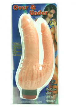 OVER & UNDER 7 INCH DOUBLE DONG FLESH Adult Sex Toy