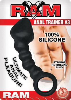 Ram Anal Trainer #3 Silicone Anal Beads 5.5 Inch - Black Sex Toys