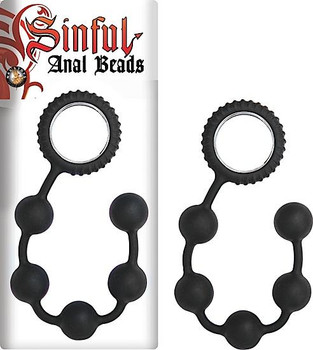 Sinful Anal Beads Black Adult Sex Toys
