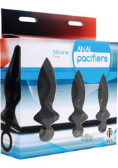 Anal Plug Set 3 Pacifiers Silicone Black by XR Brands