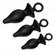 Anal Plug Set 3 Pacifiers Silicone Black by XR Brands - Product SKU CNVEF -EXR -RM382
