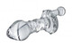 Lila Nubbed Rotator Clear Glass Butt Plug by XR Brands