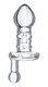 Lila Nubbed Rotator Clear Glass Butt Plug by XR Brands - Product SKU CNVEF -EXR -VF565