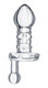 Lila Nubbed Rotator Clear Glass Butt Plug by XR Brands - view 2