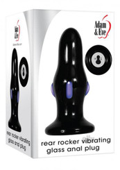 Aande Rear Rocker Vibe Glass Plug Black by Evolved Novelties
