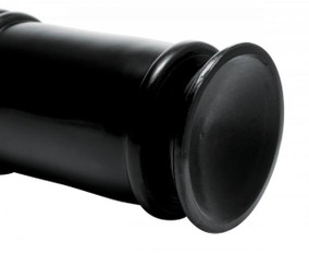 The Enormass Ribbed Plug with Suction Base Black Adult Toy