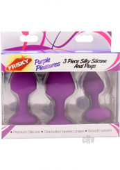 Purple Pleasure 3 Piece Silky Silicone Plugs Adult Sex Toy