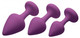 Purple Pleasure 3 Piece Silky Silicone Plugs by XR Brands - Product SKU CNVEF -EXR -AF248